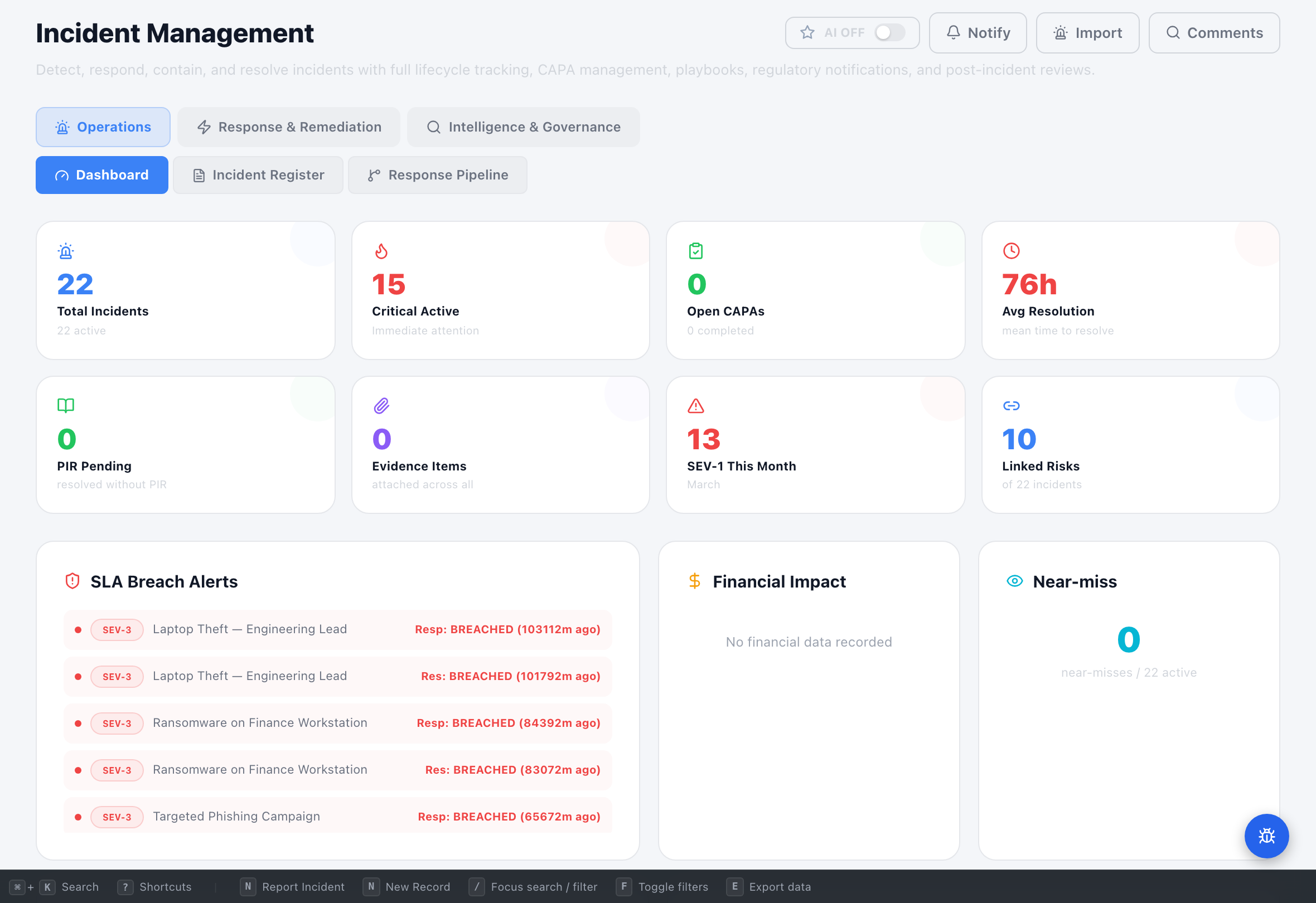 Incident Management — Compliance Enablers platform