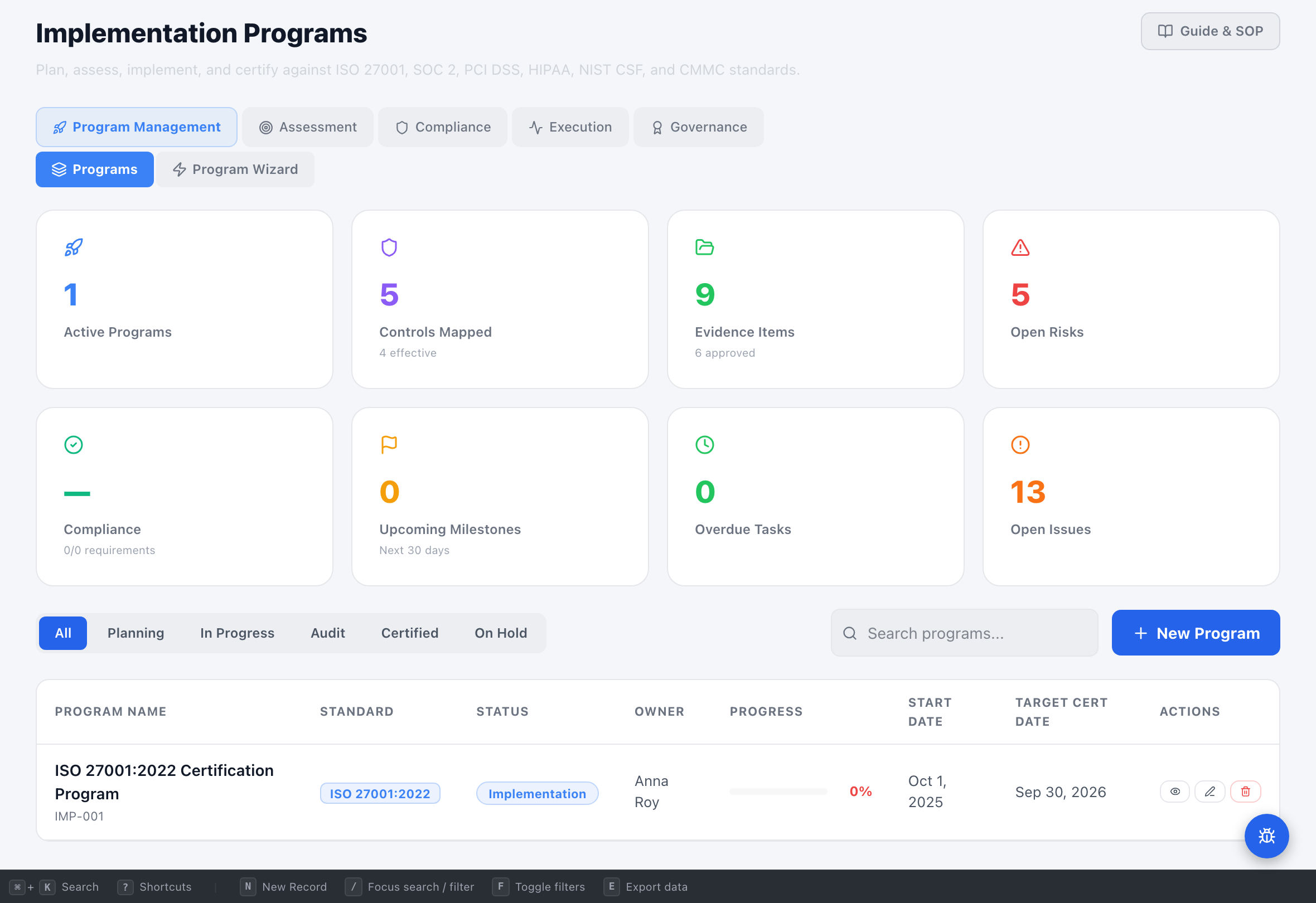 Implementation — Compliance Enablers platform