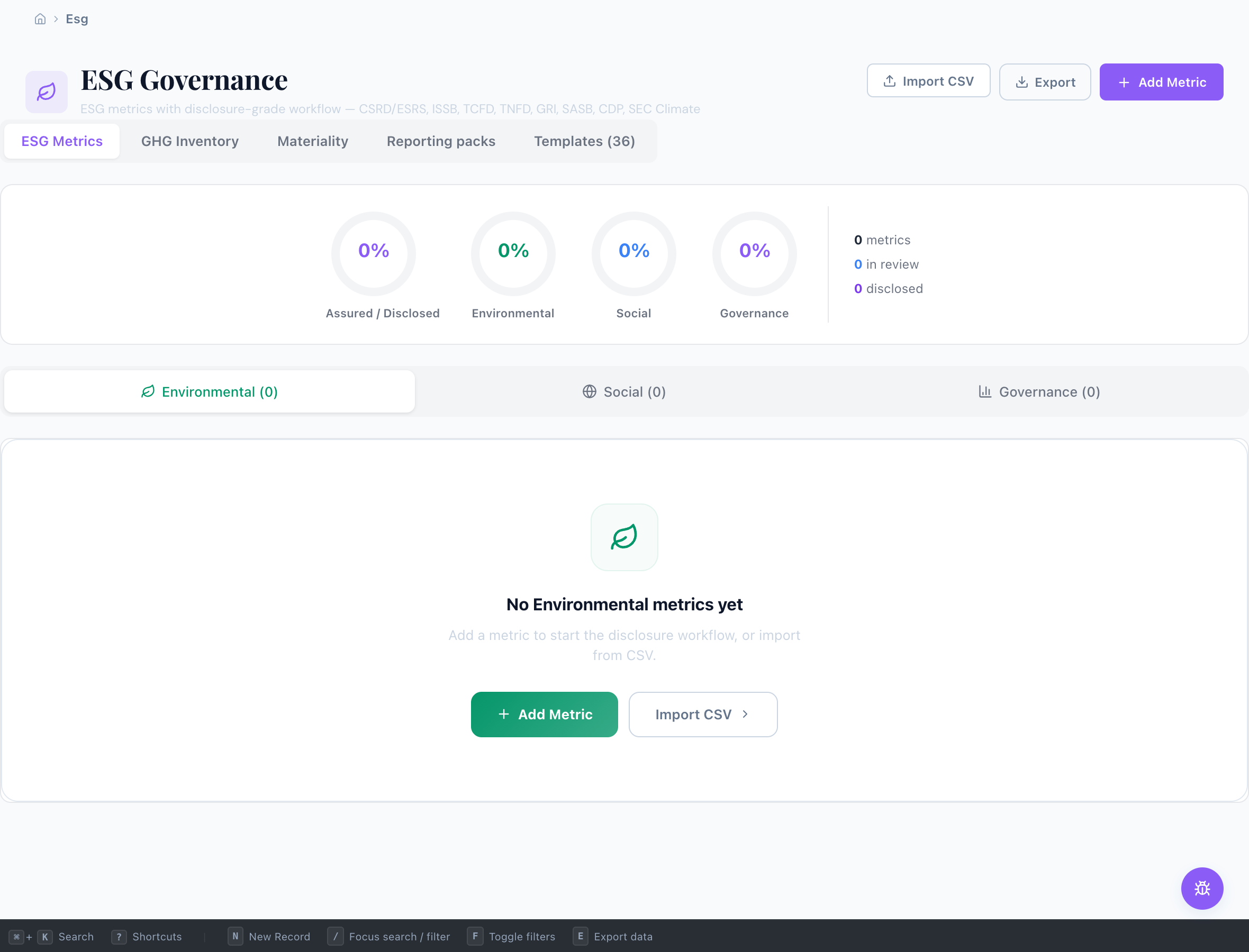 ESG Governance — Compliance Enablers platform