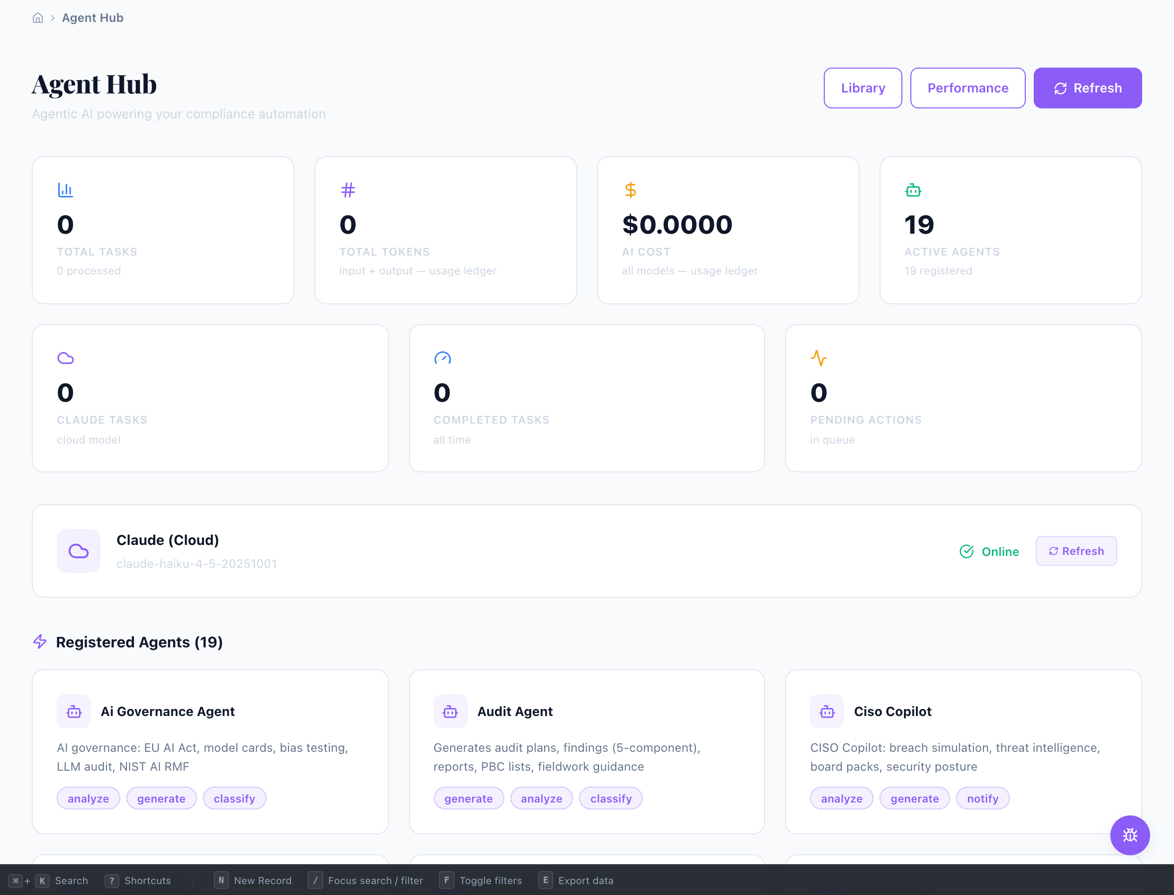 Agent Hub — Compliance Enablers platform